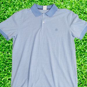 brooks brothers polo mens striped light blue size L